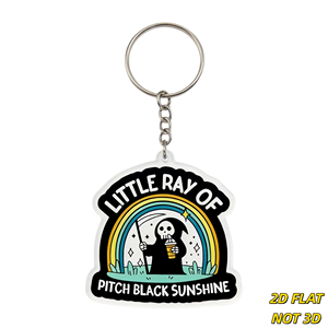 Llavero acrílico Little Ray of Pitch Black Sunshine, diseño <span class=keywords><strong>de</strong></span> Arcoíris del Grim Reaper, amuleto novedoso, ligero, pequeño - Product Image 1