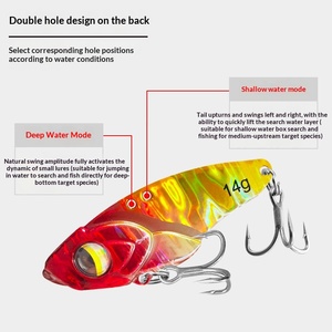Nuevo señuelo artificial duro Sishuo Vib con diseño ultrafino en la parte posterior, estampado de pez, con pluma de pesca, anzuelos de metal de cobre recubiertos de plomo y lentejuelas. - Product Image 3