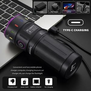 USB recargable 200W 10X LED 365nm <span class=keywords><strong>linterna</strong></span> UV de alta potencia Blacklight antorcha para mascota orina mancha escorpión dinero impermeable AA - Product Image 4