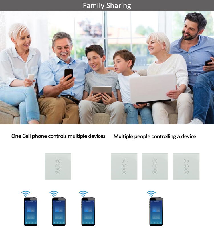 Tuya Smart Home Automation System EU Wireless WIFI Remote Control Wall Curtain Touch Switch WITH alexa