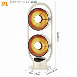 <span class=keywords><strong>Ventilateur</strong></span> Chauffant Électrique Infrarouge en Céramique Économe en Énergie avec Protection Contre la Surchauffe et la Chute, Éclairage, Autoportant, Télécommande Réglable - Product Image 2