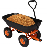 Jindeshun – chariot de décharge de jardin robuste en acier, avec trémie en plastique