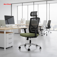 Chine Mobilier de chaise de bureau au design moderne pour le travail de bureau Chaise de bureau ergonomique pivotante à dossier haut en maille avec appui-tête
