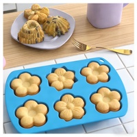 Ensemble de moules à pâtisserie en silicone DIY, 6 fleurs, pour la maison, la cuisine, résistant au four et au lave-vaisselle, outils de pâtisserie