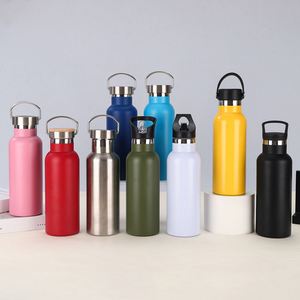 Powder Coated Stainless Steel Big Mouth Sports Double-Layer Vacuum Insulation Thermos Outdoor Water <b>Bottle</b> Flask With Handle - Product Image 2