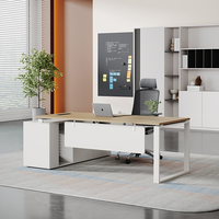 Escritorio de Computadora Moderno, Ecológico y Duradero con Cajón de Almacenamiento para Oficina en Casa, Superficie de Madera y Patas de Acero