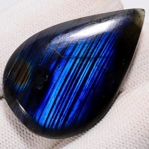 Pierre précieuse naturelle de labradorite, taille poire, 48+ carats, bleue, polie, pour la création de bijoux - Product Image 2