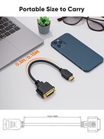 Câble DVI CableCreation, PVC, indice de protection IP67, adaptateur mâle-femelle 2 voies, convertisseur 1080P, compatible 3D, PS3, PS4, DVD, Nintendo Switch