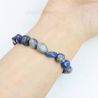 Bracelet en pierres naturelles roulées, perles élastiques durables en grosses pépites de pierres précieuses pour femmes, cadeau de guérison