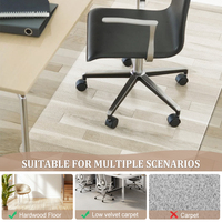 ALLIFEMATS Durable Imperméable Transparent Antidérapant Coussin de Chaise en PET pour Bureau Maison Sol Dur