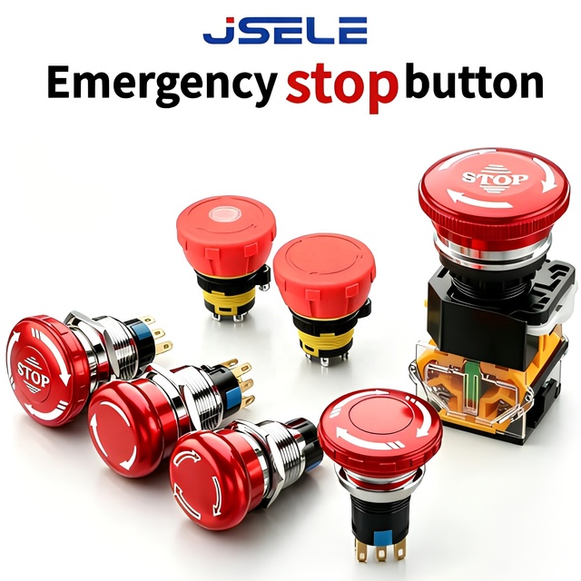 Red Mushroom Aluminum Push Button Emergency Stop Button 16mm 19MM 22MM IP65 IP67 Waterproof 1NO1NC Switch Home Appliance