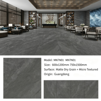 Carrelage de sol en porcelaine mat antidérapant imitation brique moderne de luxe, grain sec, 600*1200, pour la décoration de la maison, de la villa et des pièces.
