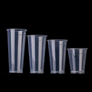 Gobelet en plastique PP transparent/dépoli personnalisé 12/16/22/32 oz pour thé au lait, bubble tea, jus, avec couvercle, jetable, avec logo - Product Image 4