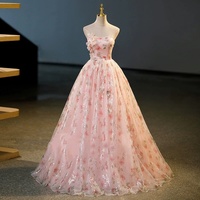Nouvelle Robe de Scène Rose Atmosphérique Française pour Performance, Costume de Princesse à Voile Flottant pour Chant Solo Magnifique