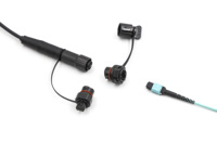Kabel Optik Mini Mtp/mpo h Tahan Air IP67 5g yang Ditingkatkan untuk Luar Ruangan, Konektor Kabel Serat Optik yang Diperkeras, Kabel Serat Optik