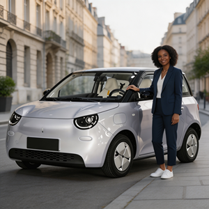 Voiture électrique <span class=keywords><strong>mini</strong></span> EV 2026 avec 4 airbags, ABS+EBD+EPB, batterie LFP, charge rapide en 2 heures, longue autonomie de 220 km, voiture de ville, stationnement facile - Product Image 1
