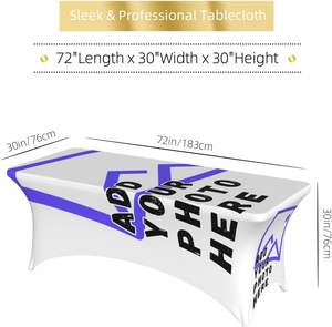 Elégante housse de nappe <span class=keywords><strong>extensible</strong></span> en spandex noir <span class=keywords><strong>blanc</strong></span> motif damier de course convient aux tables à 6 pieds pour banquets mariages en stock - Product Image 6