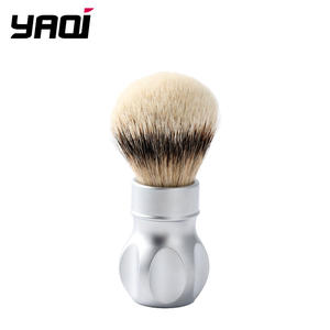 Pennello da Barba Yaqi <span class=keywords><strong>Gemini</strong></span> 24mm con Manico in Metallo Cromato Opaco e Setole di Tasso Argentato per Uomo - Product Image 1