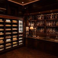 Humidor à cigares de luxe sur mesure, cave à vin, meuble de rangement pour cigares en bois massif et présentoir à whisky, mobilier de bar pour villa et club