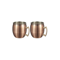 Expédition immédiate : Tasse en cuivre de haute qualité avec poignée en laiton, finition antique, 16 oz, écologique, style Mule, idéale comme cadeau, design minimaliste