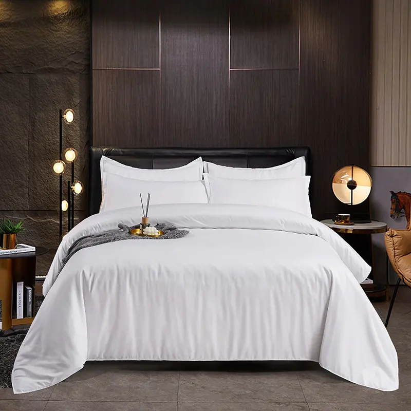 White Bedding Set Hotel Bed Linen Luxury Queen King 100% Cotton Hotel Bedding Set