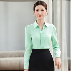 2026 고품질 단색 워크 패션 오피스 정장 여성 셔츠 비즈니스 판매 호텔 기본 셔츠 - Product Image 3