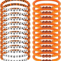 Bracelet en perles de polymère sportif, 24 pièces, football, basketball, lettres, mode, amitié