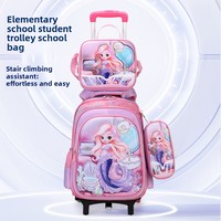 Sac à dos scolaire à roulettes pour enfants, motif dessin animé tendance, étanche, pour étudiants, vente en gros