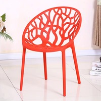 Fabrication en Chine Fauteuil de jardin en plastique design de meubles de style fleuri Chaise d'intérieur d'extérieur