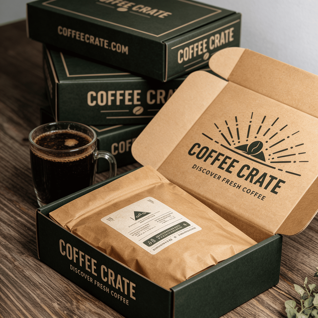 Coffee Subscription Mailer Box Corrugated Mailer Box E Flute Tuck Top Mailer Box Custom Packaging