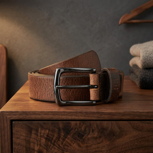 Ceinture décontractée pour homme en cuir de vachette massif noir, avec logo personnalisé, imperméable, taille sur mesure, prix abordable - Product Image 1
