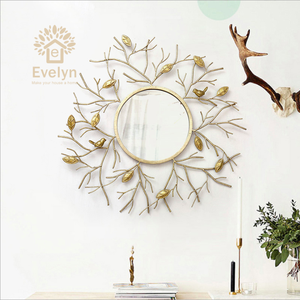 Metal Flower Wall Art <strong>Mirror</strong> Decoracion Para Pared Intrieur <strong>Maison</strong> Large Hanging <strong>Mirror</strong> - Product Image 2