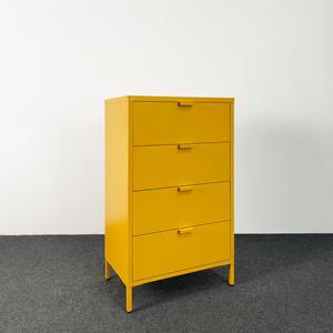 Meuble de rangement moderne en acier à 4 tiroirs, design tendance, multi-usages pour salon et salle à manger - Product Image 3