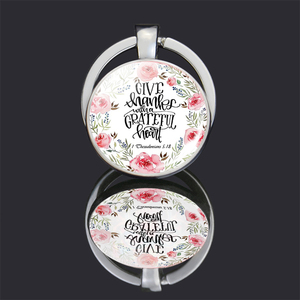 Porte-clés double face en verre cabochon avec verset biblique « Dieu est en <span class=keywords><strong>elle</strong></span>, <span class=keywords><strong>elle</strong></span> ne tombera pas » - Product Image 5