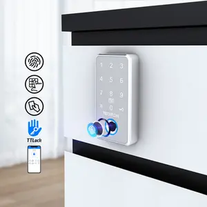 Sicherheit Biometrisches Passwort Batterie karte Ttlock APP Finger abdruck Schublade angetrieben Holz digitales Feuer Smart Lock für Schrank