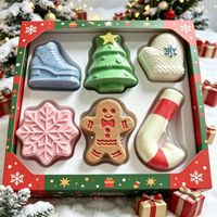 Coffret cadeau de bombes de bain de Noël, bombes de bain effervescentes pour les clients du salon