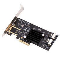 PCIe ke 8 Port SATA 3 6g Ssd Dengan Kartu SFF8087 dengan Kabel Mini SAS ke SATA
