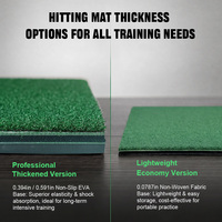 Tapis de golf d'entraînement en PP résistant aux chocs, durable, 1,5x1,5m, avec base en EVA épaissie pour simulateur d'entraînement de golf