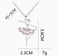 Nouveau Collier de Danseuse en Acier Inoxydable pour Filles, Pendentif Ballerine en Strass, Vente en Gros 2026