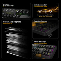 Keyboard Gaming KTL GX9687WR Turbo All-Aluminum Magnetic Switch RT 87 Tombol, Respon 8K, Dapat Disesuaikan, Hot-Swappable