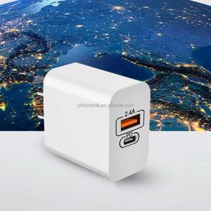 อะแดปเตอร์ชาร์จโทรศัพท์มือถือแบบพกพา 2.4A USB+PD ช่องเสียบ Type-C+USB สำหรับ iPhone 11 12 13 14 15 - Product Image 2