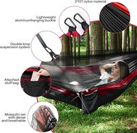 Vente en gros de hamac d'extérieur en nylon 210T hamac de camp pliant portable à usage intensif avec moustiquaire design léger