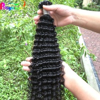 Extensions de cheveux humains vierges malaisiennes naturelles en K-tip, bouclés profonds, non traités, 100% cheveux humains, vente en gros
