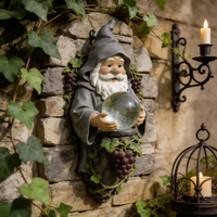 Ornement mural en résine, boule de cristal, gnome, décoration de vigne, peint à la main, personnalisable, tendance, DIY, pour cour/hall d'entrée, magie