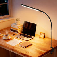 Lampe de table LED pour la protection des yeux avec chargeur USB progressif, commande par interrupteur, abat-jour moderne en aluminium, sans scintillement, pour le bureau et l'étude