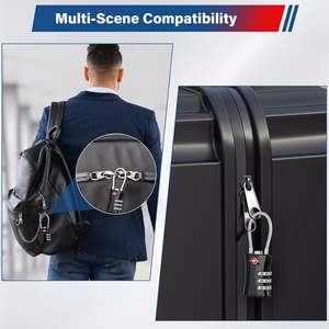 TSA-goedgekeurde 2-pack bagagesloten, 3-cijferige combinatie, gelegeerd staal en zink, flexibel reisslot - Product Image 6