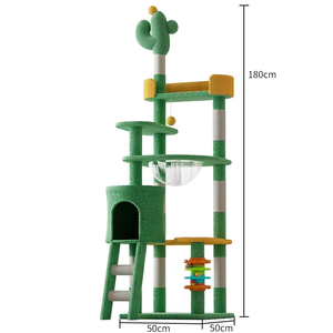 Factory Custom Green Cute Cactus <strong>Cat</strong> <strong>Tree</strong> House <strong>Cat</strong> Climbing <strong>Tree</strong> with Scratching Post Kitten <strong>Tree</strong> Tower Furniture - Product Image 6