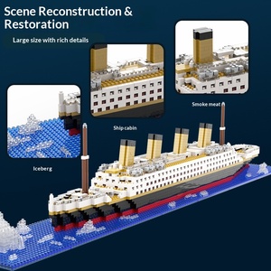 Titanic, modèle de construction en briques de luxe créatif, navire de croisière iceberg, ensemble de ruines de bateau, bricolage, jouets pour enfants, cadeau pour adultes - Product Image 2