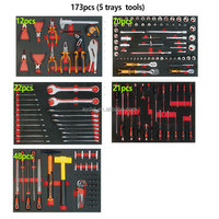 Kit de Herramientas para Reparación de Automóviles de 174 Piezas, Carro de Herramientas con 7 Cajones, Carro de Herramientas Móvil para Garaje, Se Acepta ODM OEM