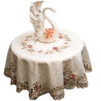 Housse de chaise de salle à manger en polyester brodé de fleurs de style européen, écologique, résistante à la chaleur, anti-poussière pour usage domestique